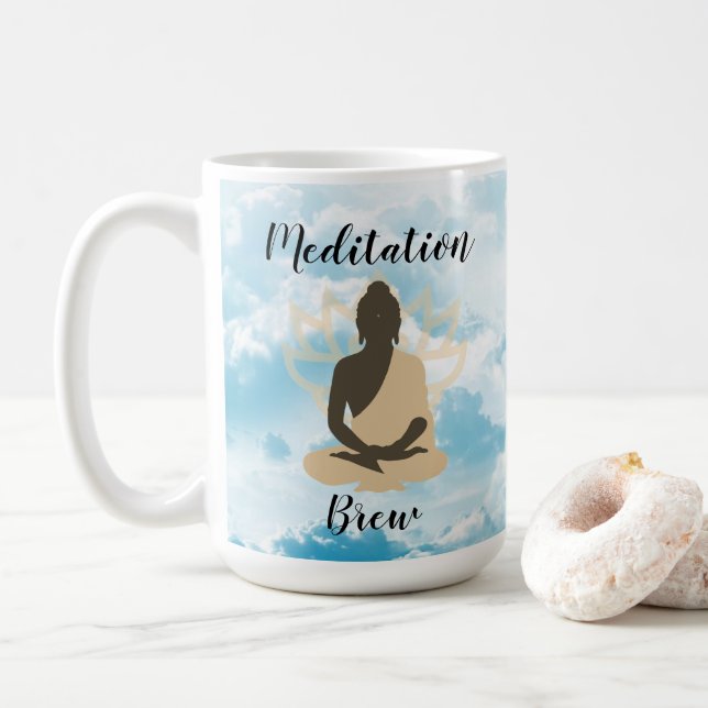 Buddha Meditation Mugg i Clouds Meditative (Med munk)