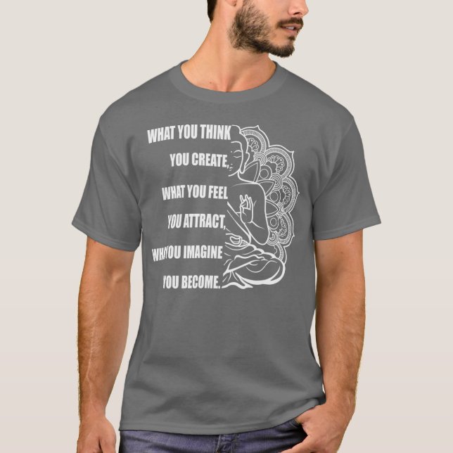 Buddha Meditation Shirt Law of Attraktion T (Framsida)