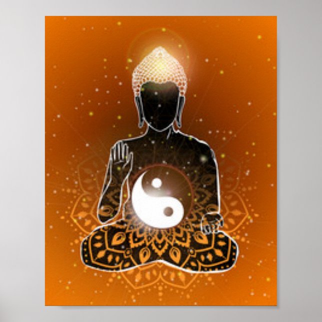 Buddha Meditation Ying Yang Design Poster (Framsidan)