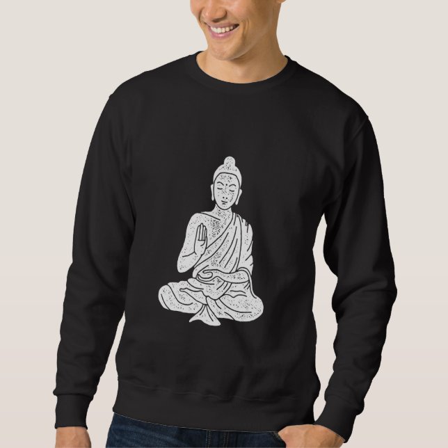 Buddha Meditation Zen Om Lång Ärmad Tröja (Framsida)