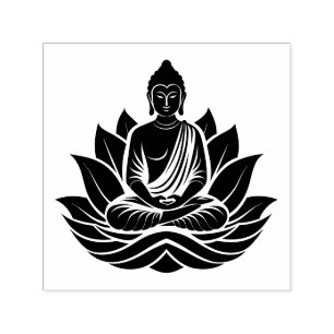 Buddha mediterande lotusposition #1B Bild endast i Självfärgande Stämpel