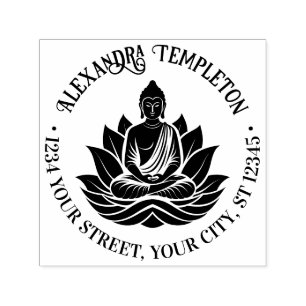 Buddha mediterande lotusposition #1P Namn Returadr Självfärgande Stämpel