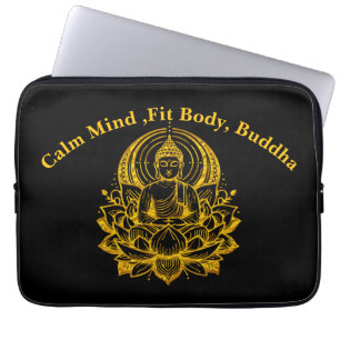 Buddha mediterar i lotus  laptop fodral