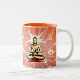 Buddha mediterar muggen Två-Tonad mugg