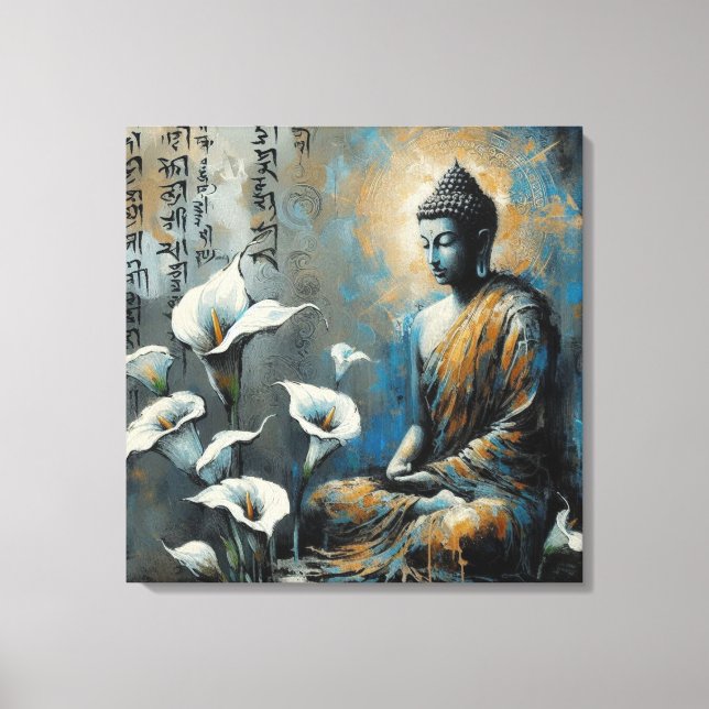 BUDDHA METALLIC PAINT ART #1 CANVASTRYCK (Framsida)