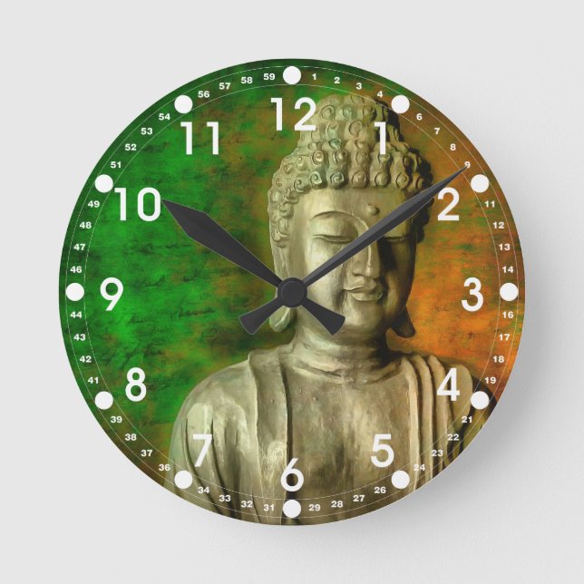 Buddha Mind Rund Klocka (Framsida)