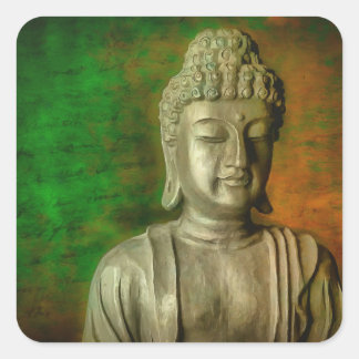 Buddha-minnen Fyrkantigt Klistermärke