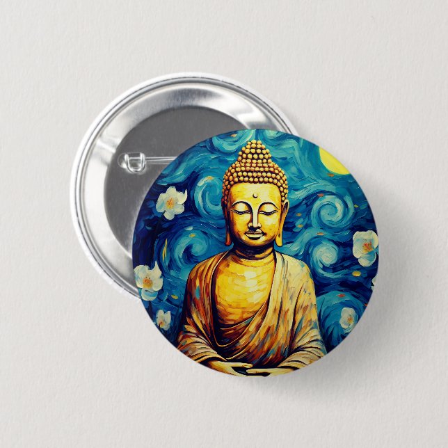 Buddha modern målarfärg knapp (Framsida & baksida)