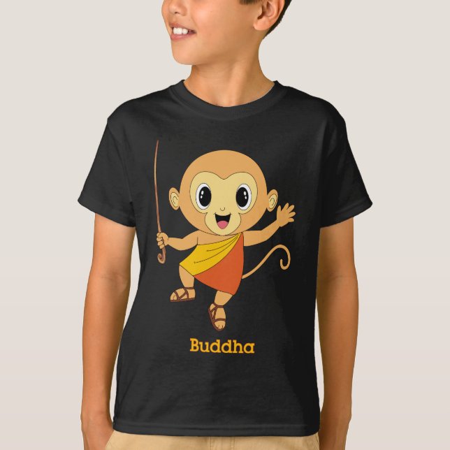 Buddha Monkey™ bekläda T-shirt (Framsida)