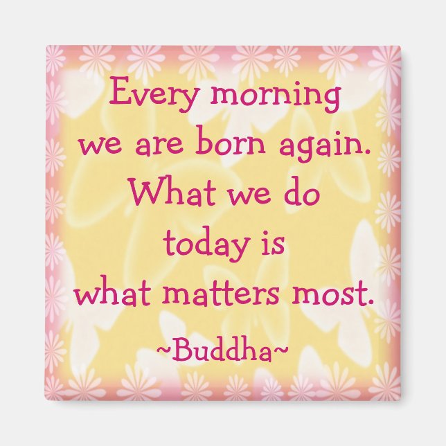 Buddha Morgonens rotationsoffert Magnet (Framsidan)