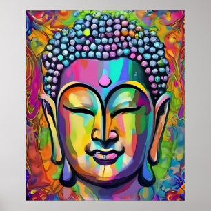 Buddha-Multifärgadens moderna verk Poster