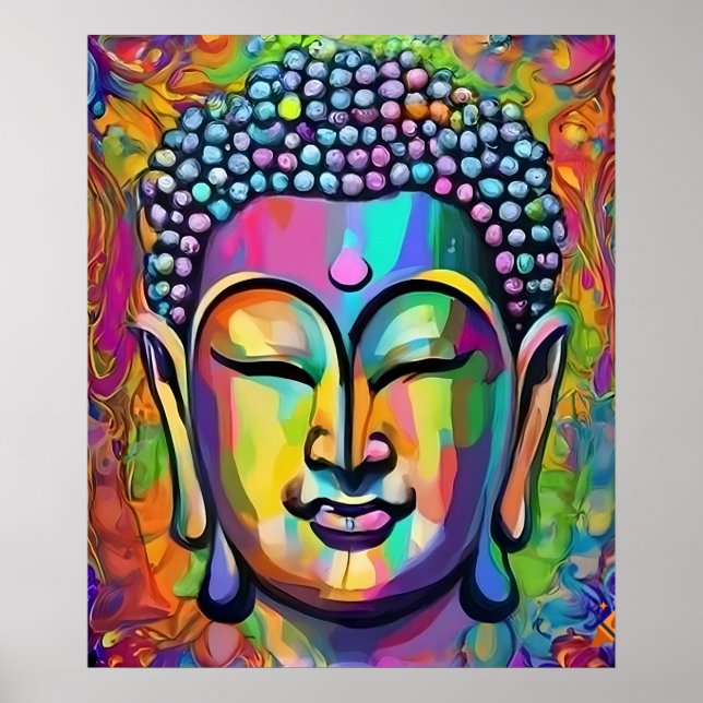 Buddha-Multifärgadens moderna verk Poster (Framsidan)
