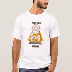 Buddha Munk Namaste Buddhism Behålla Lugn och Loug T Shirt
