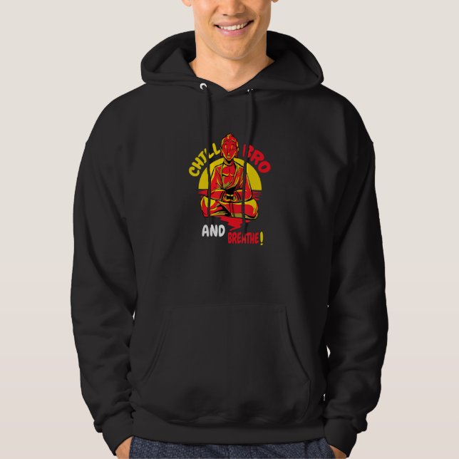 Buddha Munk Namaste-buddhism Slappna av eller slap Hoodie (Framsida)