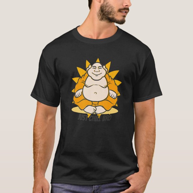 Buddha Munk Namaste-buddhism Slappna av eller slap T Shirt (Framsida)