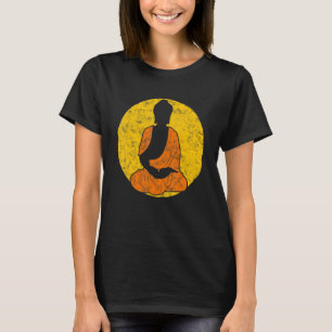 Buddha Munk Namaste Praying Pray Smile Lycklig Lau T Shirt