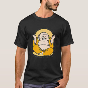 Buddha Munk Namaste show Happiness Lycklig Laughin T Shirt