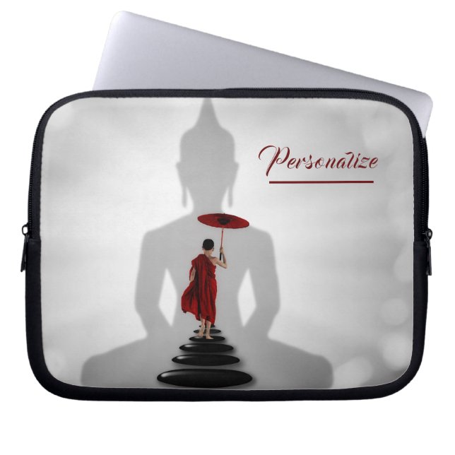 Buddha Munk Zen Meditation Personalize bärbar dato Laptop Fodral (Framsidan)