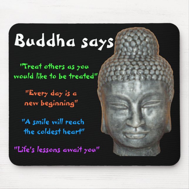 Buddha något att säga musmatta (Framsidan)