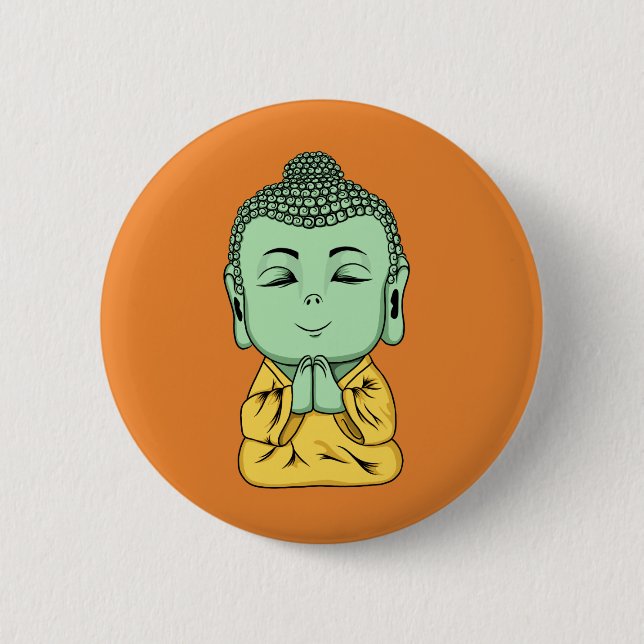 Buddha Namaste klämmer fast knäppas tillbaka Knapp (Framsida)