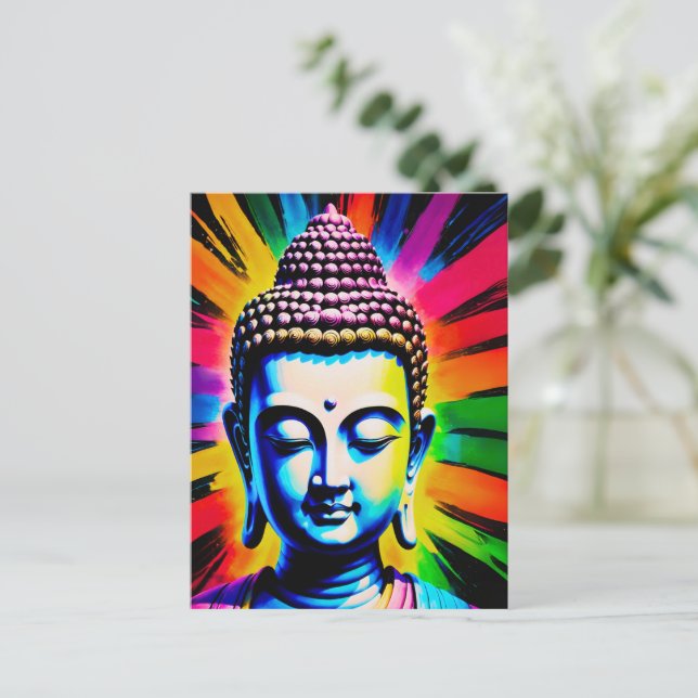 Buddha Neon Decor Helg Vykort (Stående Fram)