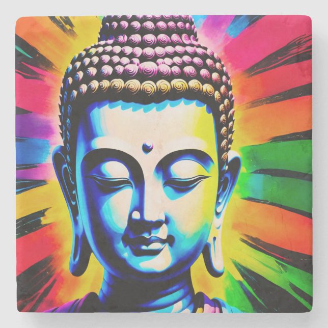 Buddha Neon Dekor Stenunderlägg (Framsidan)