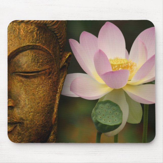 Buddha och blomma musmatta (Framsidan)