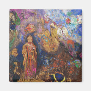 Buddha och blomman av Odilon Redon Magnet