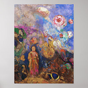 Buddha och blomman - Poster Skriv ut med Redon