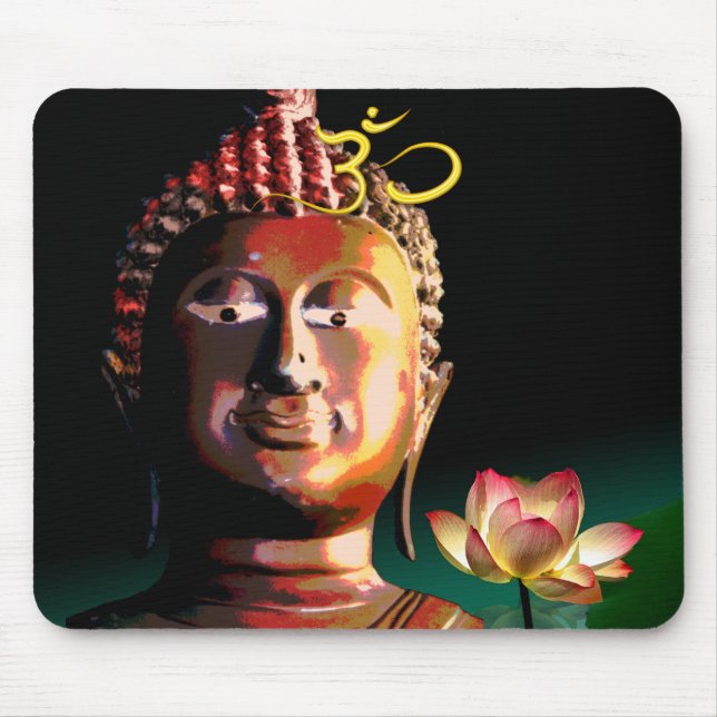 Buddha och blomstrande lotus och Om musmatta (Framsidan)