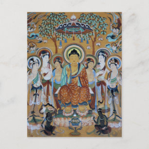 Buddha och Bodhisattvas Dunhuang Mogao Caves Art Vykort