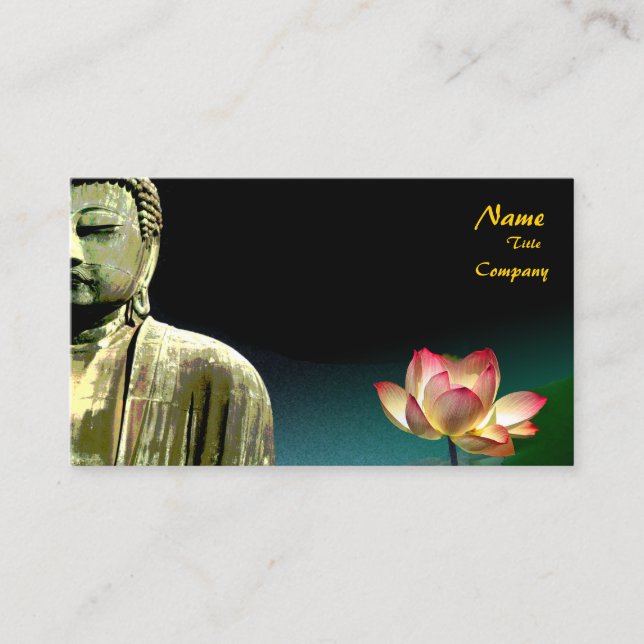 Buddha och lotus Namnkort, Helhetshälso-terapeuter Visitkort (Framsida)