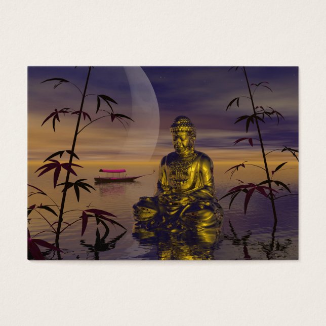 Buddha och måne visitkort (Framsidan)