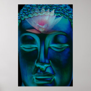 Buddha och rosa näckros poster