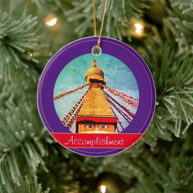 Buddha Ögon & Accomplement - Boudhanath Stupa Julgransprydnad Keramik (Träd)