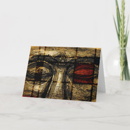Buddha ögon i kort för Mondrian stilhälsning