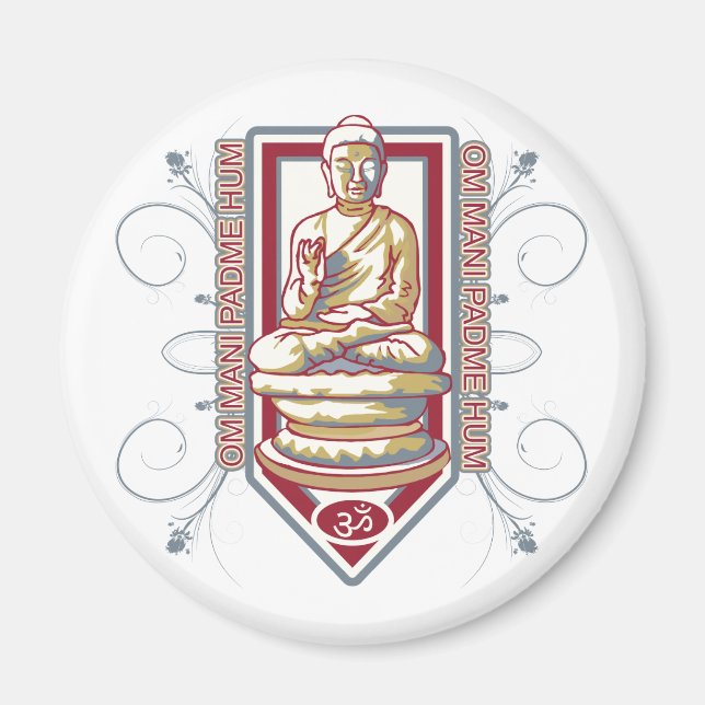 Buddha Om Mani Padma Hum Magnet (Framsidan)