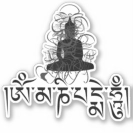 Buddha Om Mani Padme Hum Buddhistisk Mantra Klistermärken
