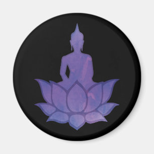 Buddha på Lotus Lila Magnet