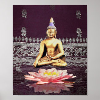 Buddha på Lotus Poster