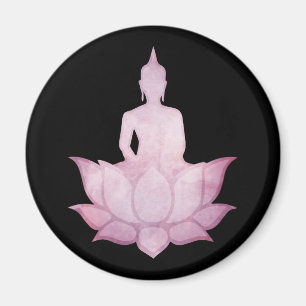 Buddha på Lotus Rosa Magnet