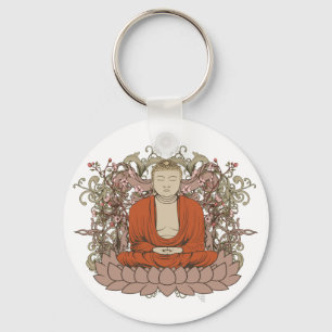 Buddha på lotusblommablomma nyckelring