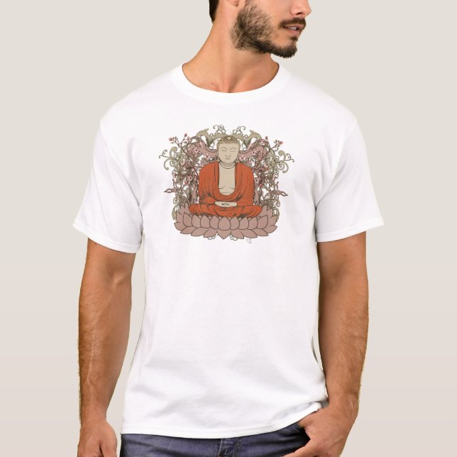 Buddha på lotusblommablomma tee (Framsida)