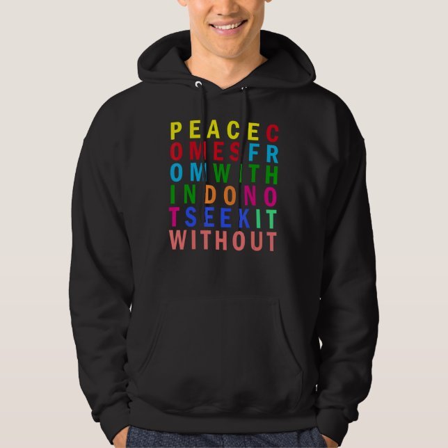 Buddha Peace Rainbow inspirationsoffert Hoodie (Framsida)