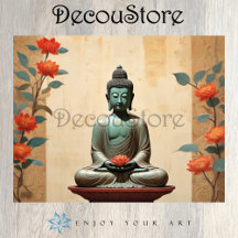 Buddha & Peonier Dekoupage