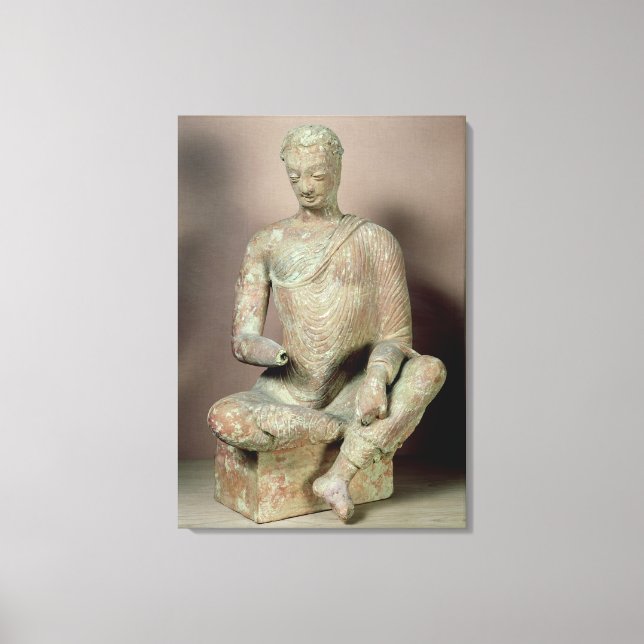 Buddha placerad i meditation, från Fondukistan Canvastryck (Framsida)