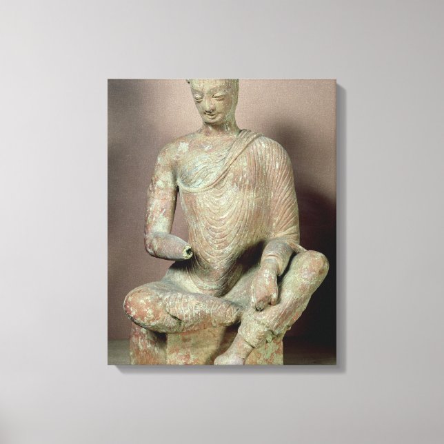 Buddha placerad i meditation, från Fondukistan Canvastryck (Framsida)