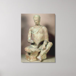 Buddha placerade i meditation, från Fondukistan Canvastryck