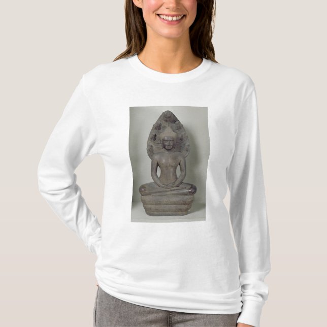 Buddha placerade i meditationen på nagaen, Angkor Tee Shirt (Framsida)