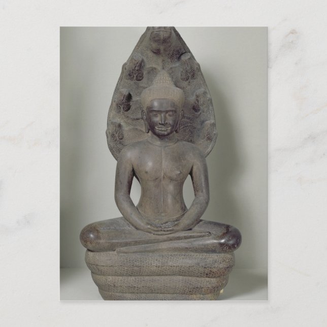 Buddha placerat i meditation på Naga, Angkor Vykort (Framsida)